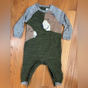 GAP Baby Green and Gray Knit mama & baby bear 🐻 Sweater 6-12 month
